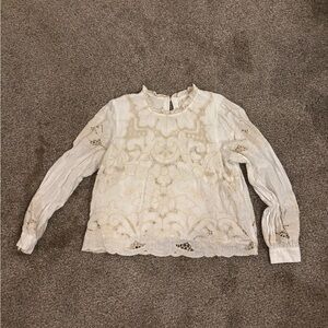 Maeve by Anthropologie Embroidered Lace Blouse